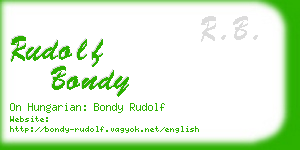 rudolf bondy business card